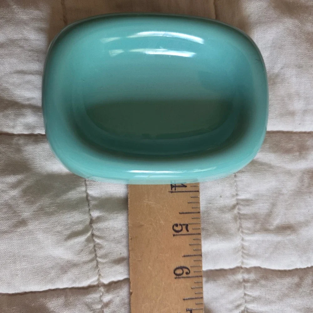 Vintage Ceramic Soap Dish Japan Teal Turquoise Mid Century Modern Retro